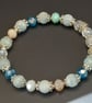 Aquamarine and Mixed Crystal Rondelle Bracelet - Image 4