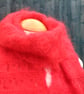 Crochet Broomstick Lace Scarf in Red Mohair - Image 8