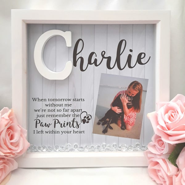 23cm Personalised Pet Loss Frame, Pet Memorial Frame, Pet Memory Frame, Pet Loss