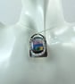 Aurora Seascape Necklace, Sterling Silver and Glass Artisan Pendant  - Image 5