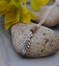 Picture Jasper & antique silver leaf long layering necklace - Image 1