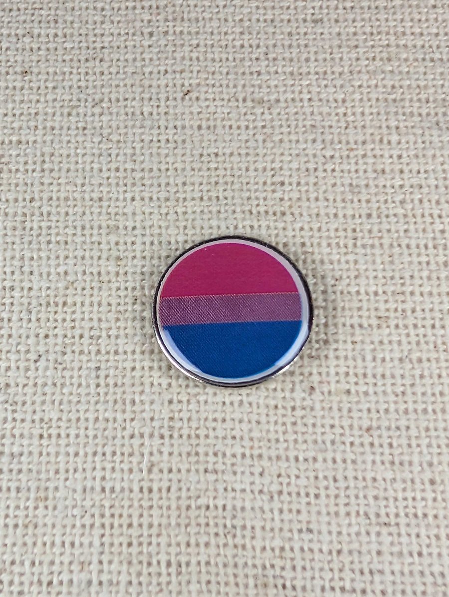Bisexual Flag pin - Pride Themed Badge - Large Resin Topped Pin Badge