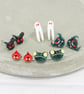 Titanium posts Mothman stud earrings - Black glitter Acrylic hypoallergenic  - Image 5