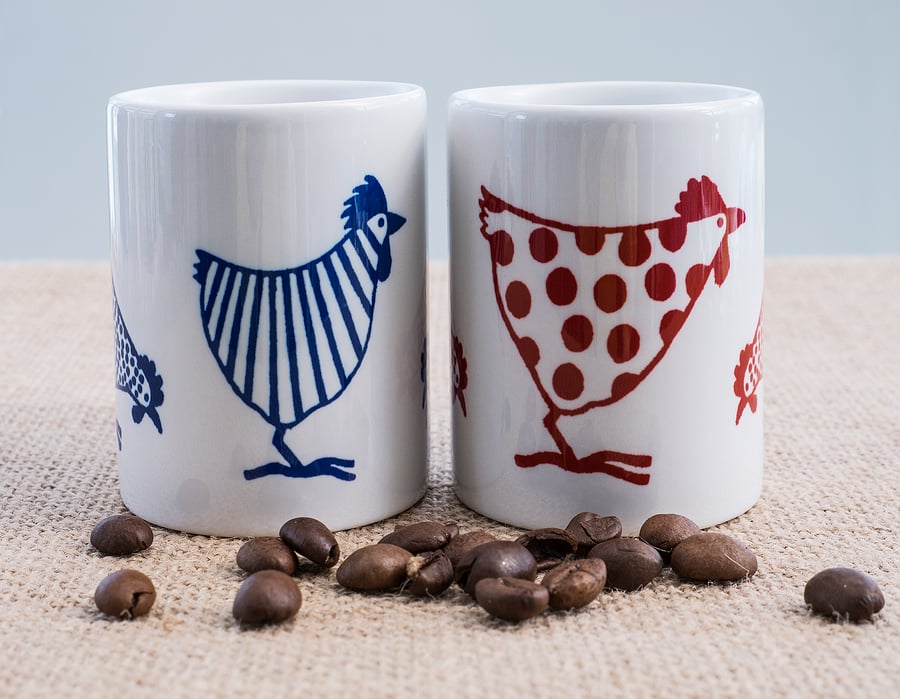 Chickens Hens Espresso Coffee Mug Gifts for coffee lovers addicts         