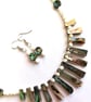 Paua Abalone & Mother of Pearl Shell Necklace & Earrings Jewellery Gift Set - Image 4