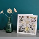 Seashore Sea Holly Large Quality Square Photographic Card Size 6" x 6"