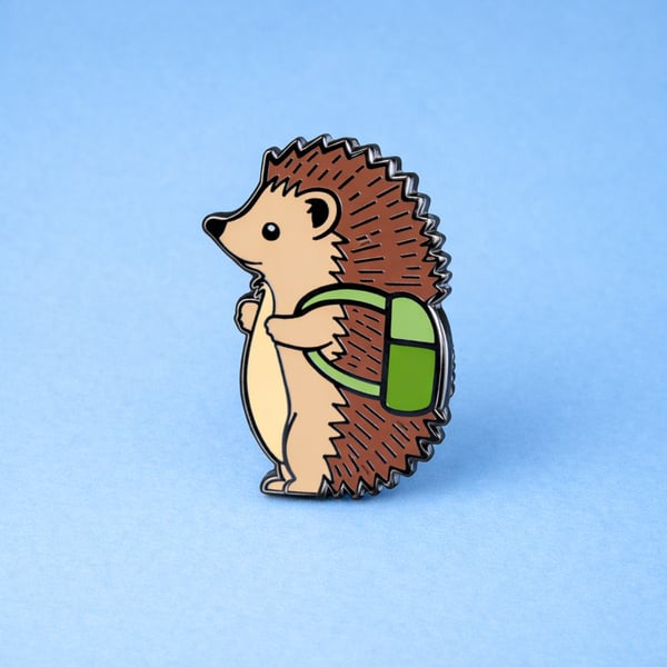 Hedgehog Enamel Pin – British Wildlife Lapel Badge