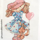 In a Hat with a Cat Cross Stitch Pattern: Girl and cat (PDF Download)