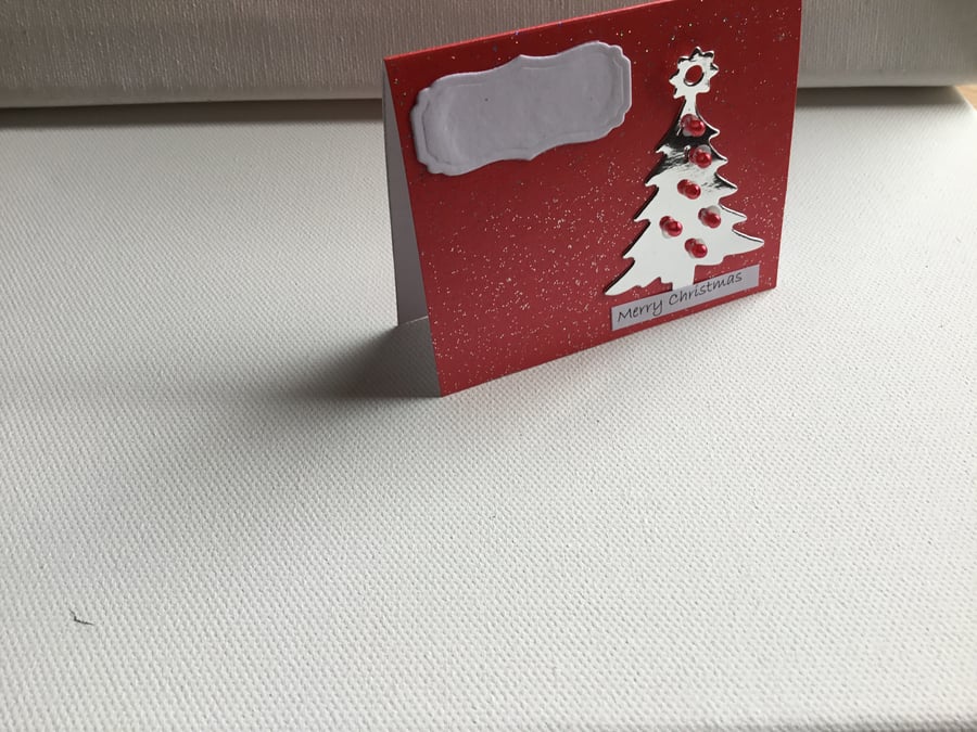 Set of 4 place cards. Christmas tree place card. Wedding place card. CC589