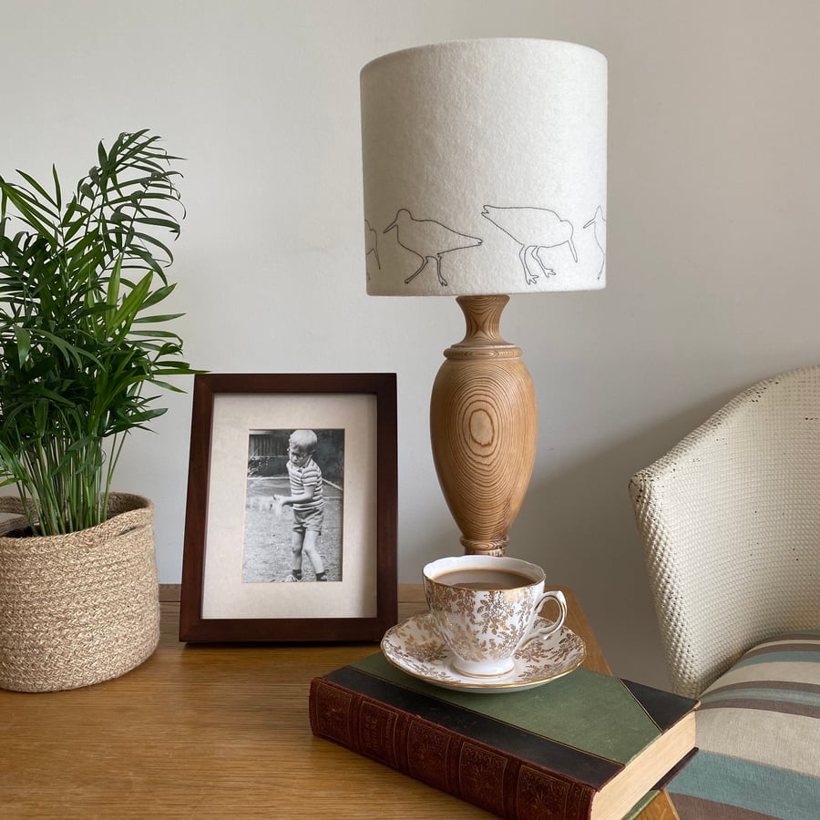 Oyster Catcher Embroidered Lampshade