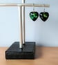 Beautiful handmade resin green heart earrings - Image 4