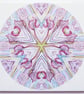 Exotic Flower Geometric Design Ceramic Tile Trivet with Cork Backing - Image 3