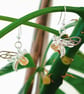 Realistic 3D Sterling Silver & Citrine Bee Earrings - Image 5