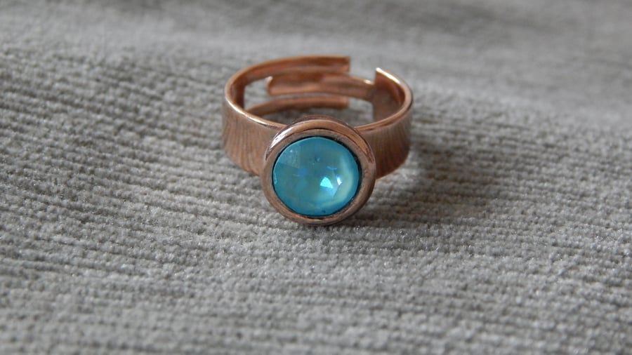 Ultra Turquoise AB Swarovski Solitaire Ring