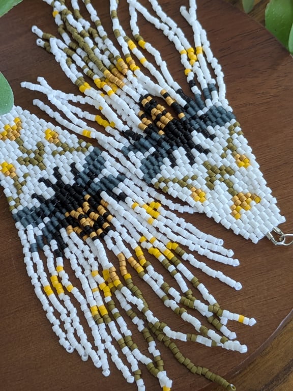 Beaded fringe earrings 