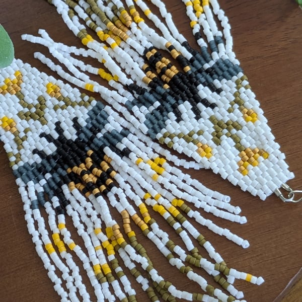 Beaded fringe earrings 