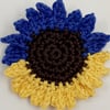 Blue and Yellow Sunflower Brooch Sold in Support of Ukraine 