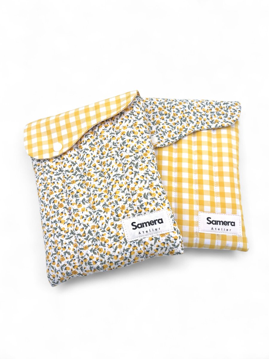 Quilted Cute dainty Buttercup yellow Kindle e-reader sleeve