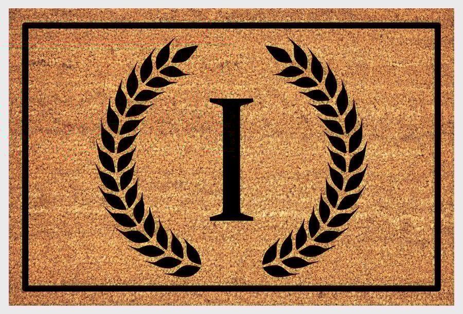 I Letter Door Mat - Monogram Letter I Welcome Mat - 3 Sizes