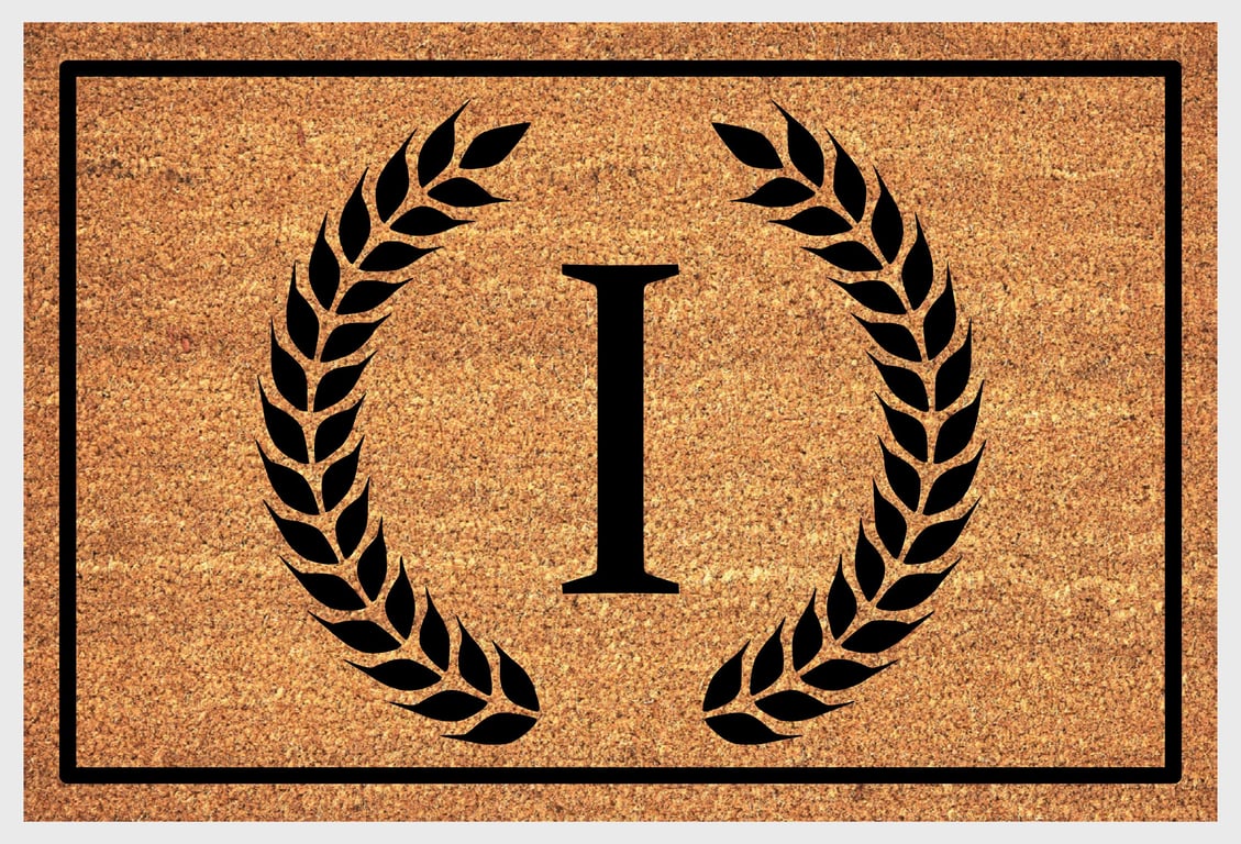 I Letter Door Mat - Monogram Letter I Welcome Mat - 3 Sizes