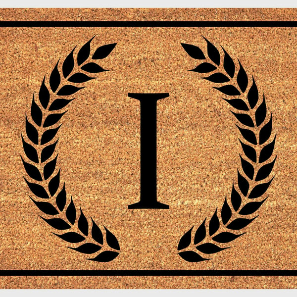 I Letter Door Mat - Monogram Letter I Welcome Mat - 3 Sizes