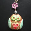 Small ceramic owl hanging decoration