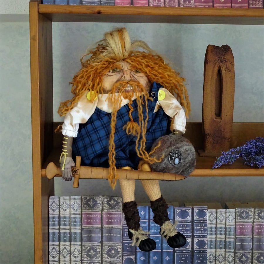  Male art doll – unique, handcrafted Celtic collectable - Wild Willie MacGinger