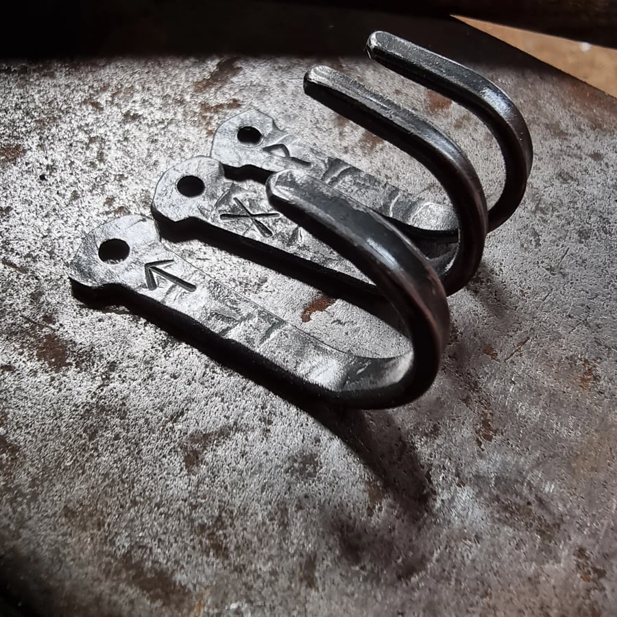 Hand-Forged Rune Hooks: Norse-inspired Artistry... - Folksy