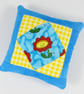 Bright and Cheerful Patchwork Table Top Sewing Basket and Pincushion Set - Image 5