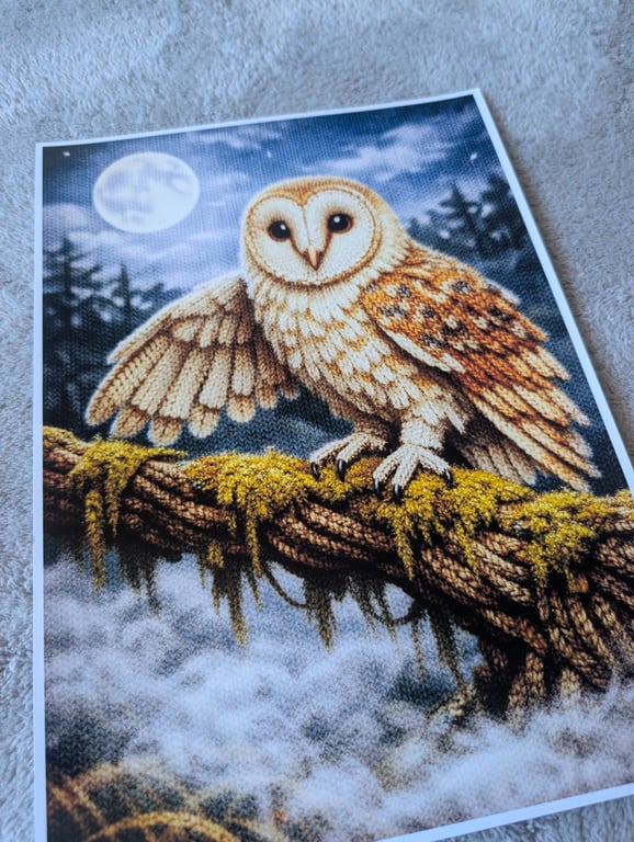 British Nocturnal Wildlife Snowy Owl A4 Photo Print Wall Art