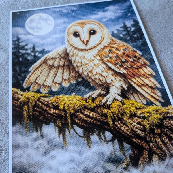 British Nocturnal Wildlife Snowy Owl A4 Photo Print Wall Art