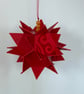  Geometric Star Bauble - Embossed Red - Image 2