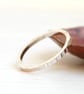 Tree bark textured square band silver stacking ring - Image 1