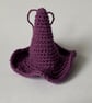 Small Hanging Purple Witches Hat Halloween Crochet Decoration - Image 1