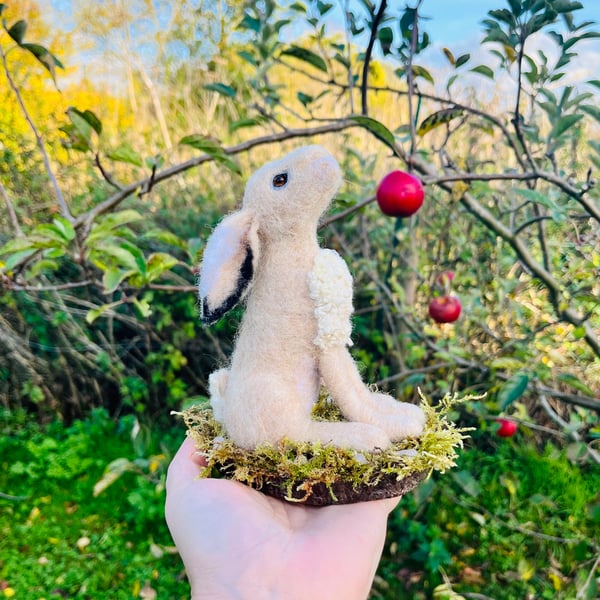 Helene Moon Gazing Needle Felted Hare - wool - countryside gift 