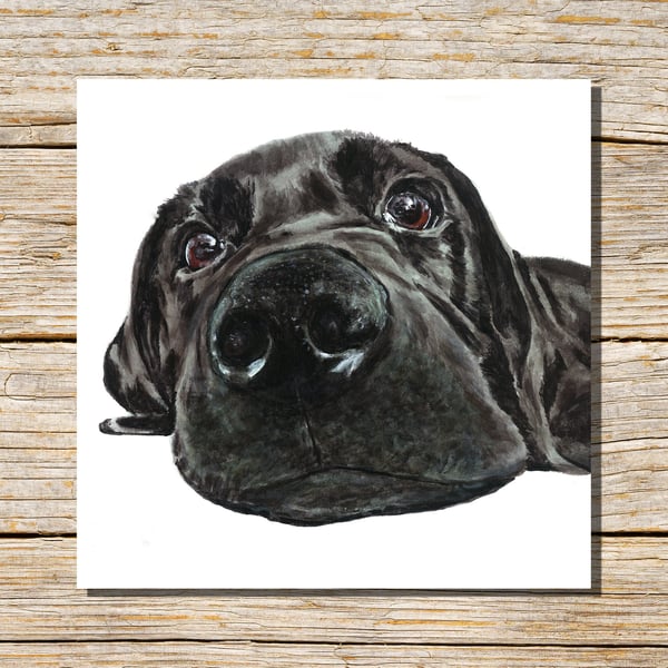 Black Labrador Card, Retriever Puppy Greeting Card, Dog Card, Greetings Card