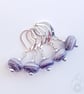 Lampwork Stitch Markers - Purple Swirls - Image 1