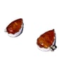 Handmade Baltic Amber Teardrop Stud Earrings in Fine Silver & Sterling Silver - Image 6