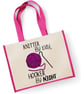 Knitter By Day Hooker By Night Large Shopper Canvas Bag Funny Rude Knitting Joke - Image 4