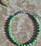 Green Dyed White Jade Dainty Beaded Bracelet 