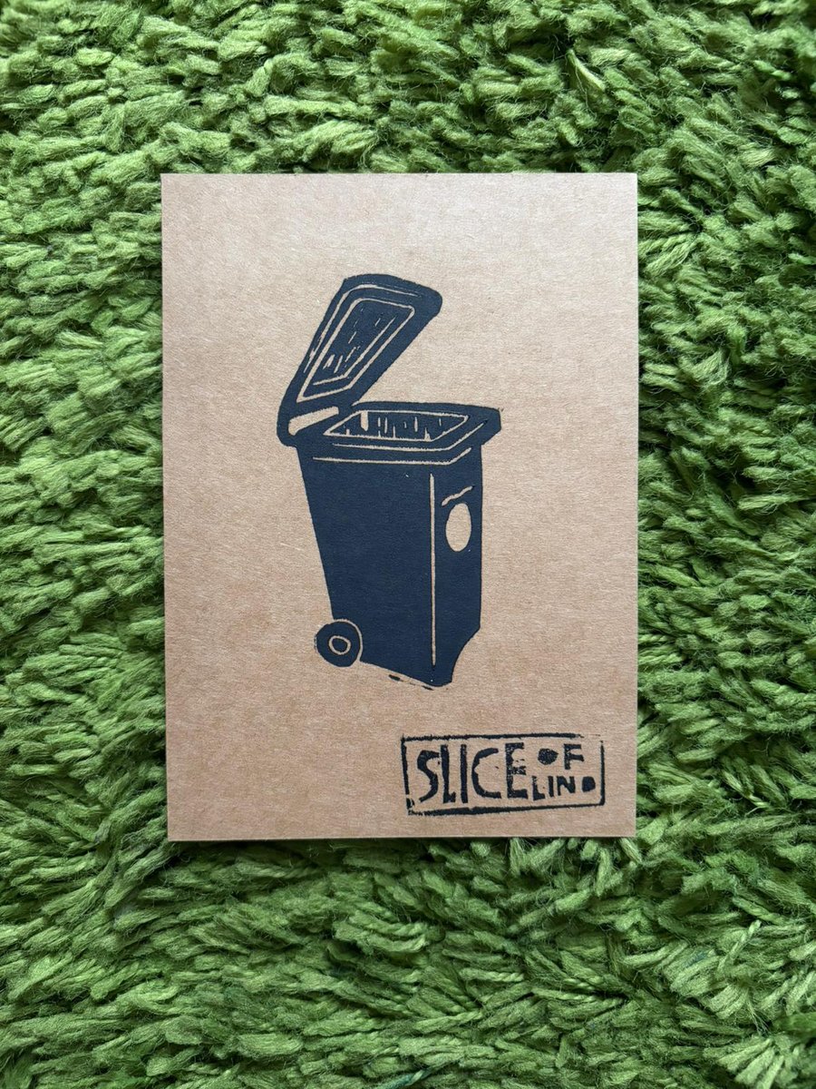 Wheelie Bin Lino Print