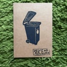 Wheelie Bin Lino Print