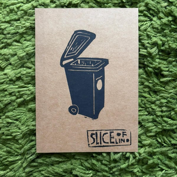 Wheelie Bin Lino Print