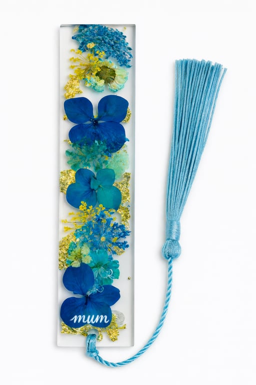 Personalised Resin Bookmark with Real Flowers & Gold Leaf