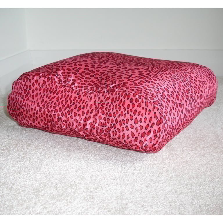 Tempur Travel Pillow Cover Pink Leopard Print Contoured Neck Orthopaedic Satin