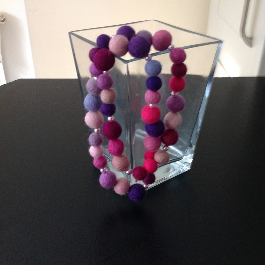 Felt and Bead Necklace