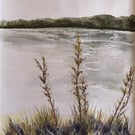 Original watercolour painting Icy Lake