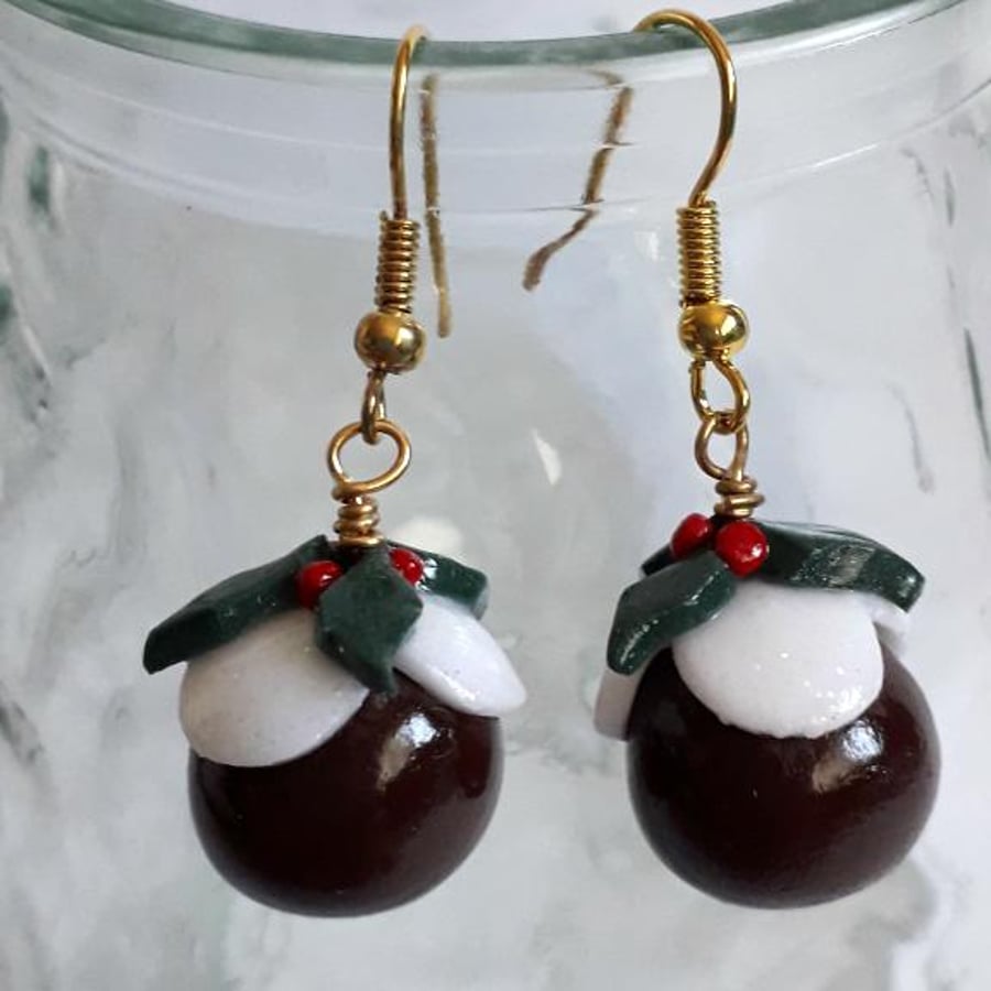 Christmas Pudding Earrings