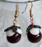 Christmas Pudding Earrings - Image 1