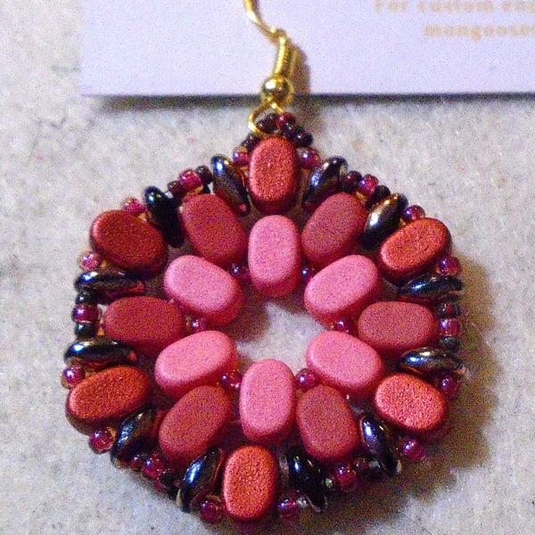 Hexagonal bead earrings (customisable)